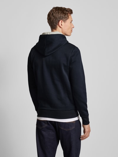 Tom Tailor Regular fit hoodie van katoenmix met logoprint Marineblauw - 5