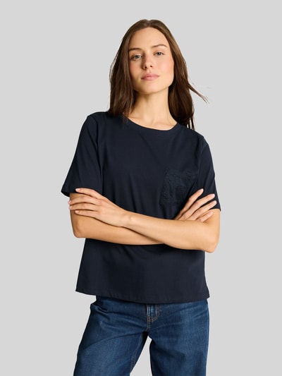Tom Tailor Regular Fit T-Shirt aus reiner Baumwolle Dunkelblau 4