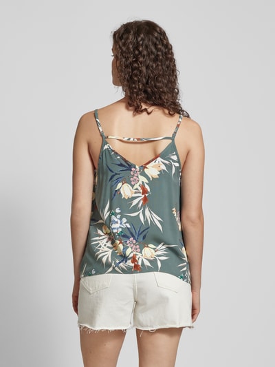 Only Blousetop met bloemenprint, model 'NOVA LIFE PARIS' Rietgroen - 5