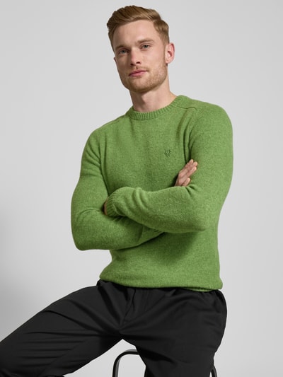 MCNEAL Wollpullover mit Label-Stitching Gruen Melange 3