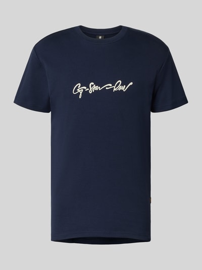 G-Star Raw T-Shirt mit Label-Print und Rundhalsausschnitt Marine 2