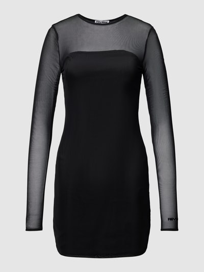 Review Mesh mini-jurk met lange mouwen Zwart - 2