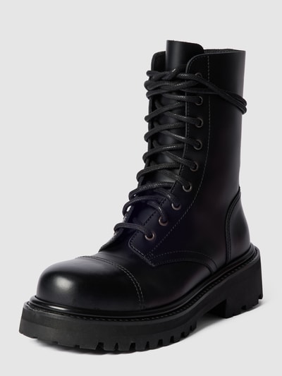 VETEMENTS Schnürboots aus Leder Black 4