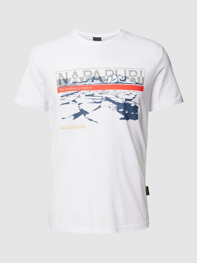 Napapijri T-Shirt aus Baumwolle mit Label-Detail Modell 'FORSTERI' Weiss 2