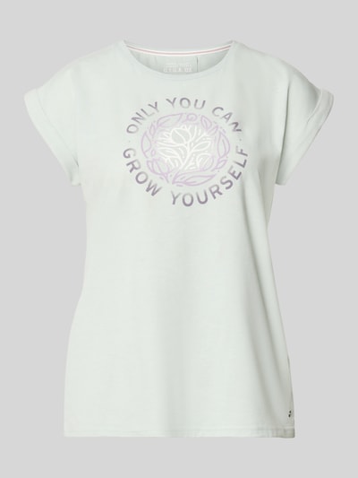Produktfoto, damski t-shirt T-Shirt mit Statement-Print od G.I.G.A. DX, mieszanka bawełny, krój regular fit, nadruk z napisem, okrągły dekolt, długość tyłu w rozmiarze 36: 61 cm, jasny kolor, miękka faktura