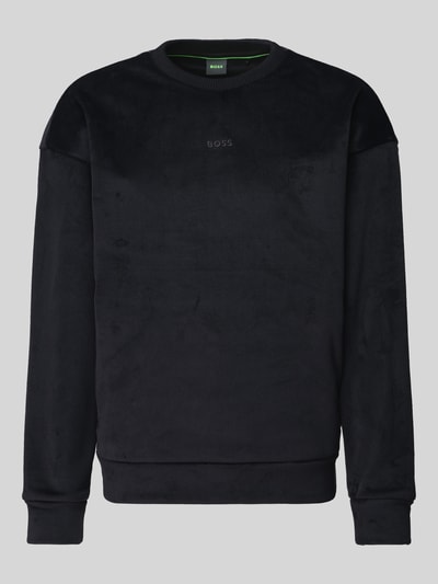 BOSS Green Sweatshirt mit samtiger Oberfläche Black 2