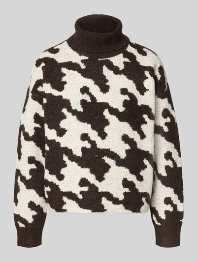 Vero Moda Regular Fit Rollkragenpullover mit Allover-Muster Modell 'HURLEY' Schoko 2