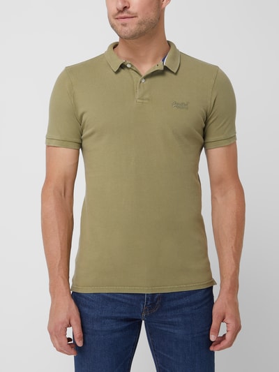 Superdry Katoenen poloshirt  Olijfgroen - 4