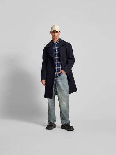 Officine Générale Slim Fit Freizeithemd mit Kentkragen Marine 1