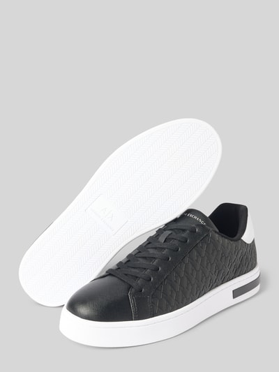 ARMANI EXCHANGE Sneakersy ze wzorem z logo model ‘SAFFIANO’ Czarny 4