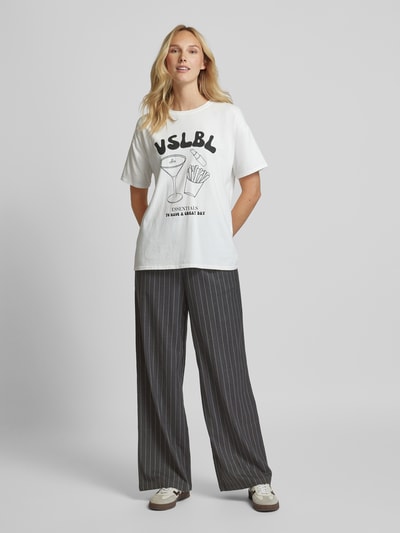 VILLA SOPHIE Relaxed fit stoffen broek met labelpatch, model 'MARLEY' Antraciet - 1