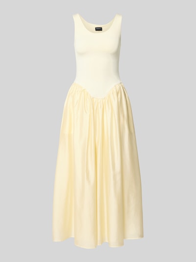 Produktfoto, Abendkleid mit Rundhalsausschnitt Modell 'LORIE' von Bardot, cremefarben, A-Linie, breiter Träger, Midikleid, Stretch-Material-Mix