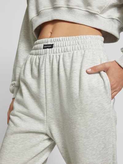 Karo Kauer Regular fit sweatpants met labeldetail Lichtgrijs - 3