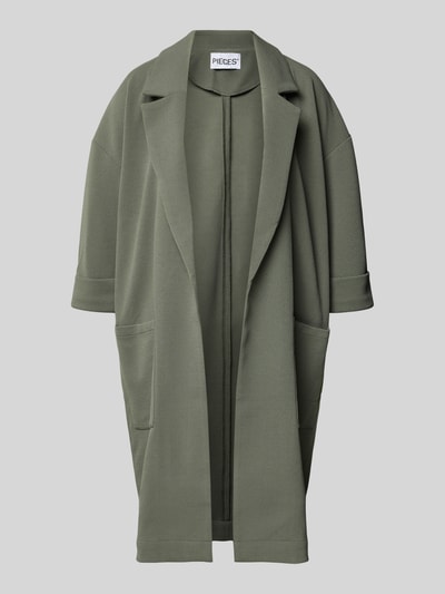 PIECES Relaxed Fit Cardigan mit 3/4-Arm Modell 'DAISY' Khaki 2