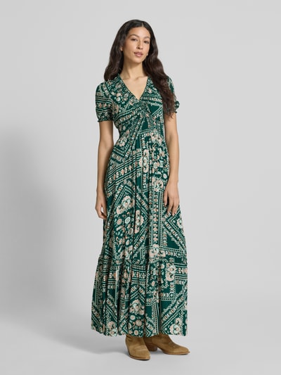Apricot Maxikleid aus Viskose im Allover-Look Gruen 1