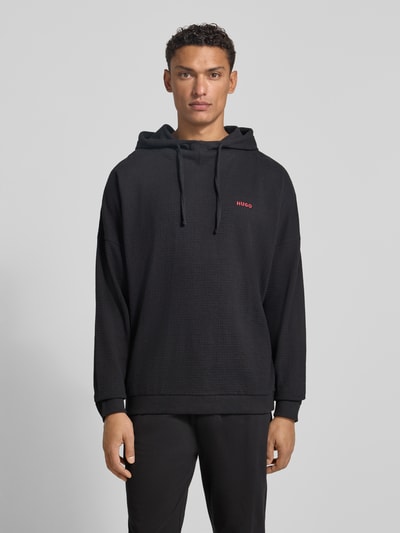 HUGO Relaxed Fit Hoodie aus Baumwoll-Mix Black 4