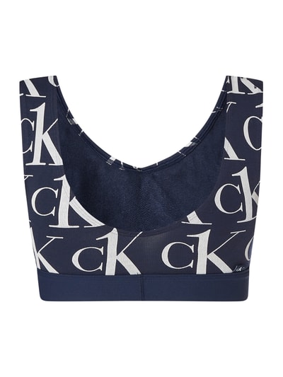 CK One Bustier mit Logo-Muster  Dunkelblau 3