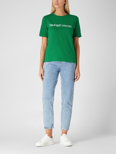 TheJoggConcept T-shirt z dodatkiem streczu model ‘Simona’ Ciemnozielony 1