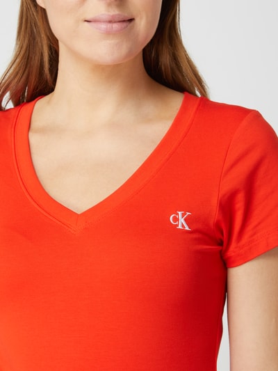 Calvin Klein Jeans T-Shirt mit Logo-Stickerei Rot 3