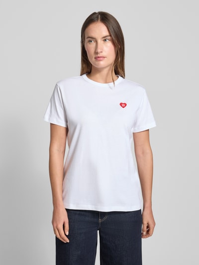 HUGO Regular fit T-shirt van puur katoen, model 'DAMACIA' Wit - 4