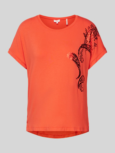 s.Oliver RED LABEL T-shirt met motief- en statementprint Koraal - 2