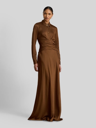 Lauren Ralph Lauren Avondjurk met plooien in de taille Lichtbruin - 4