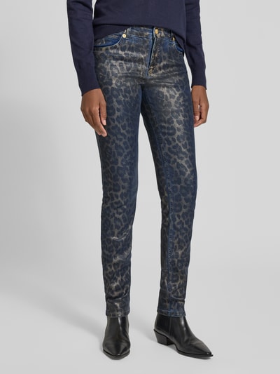 MAC Slim fit jeans met knoop- en ritssluiting Blauw - 4