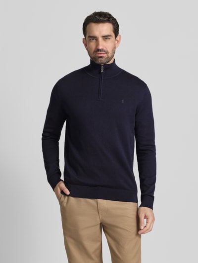 Armedangels Regular Fit Troyer aus reiner Bio-Baumwolle Modell 'FAABES' Marine 4