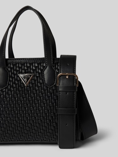 Guess Mini Tote Bag mit Label-Details Modell 'SILVANA' Black 3