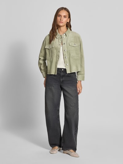 ONLY Loose fit overhemdjack van pure katoen model 'MARINA' Rietgroen - 1