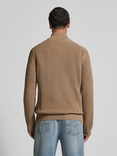 Replay Strickpullover mit Stehkragen und Reißverschluss Camel 5