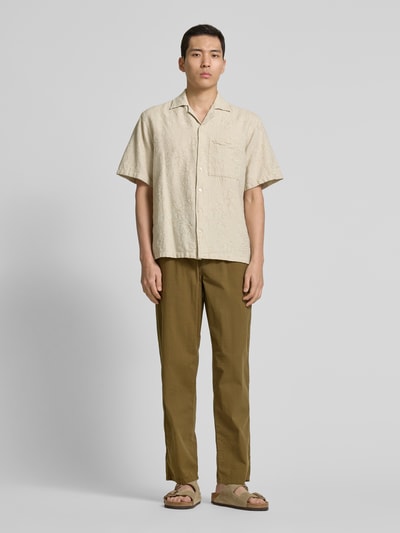 Forét Regular Fit Hose mit elastischem Bund Modell 'CALM' Khaki 1