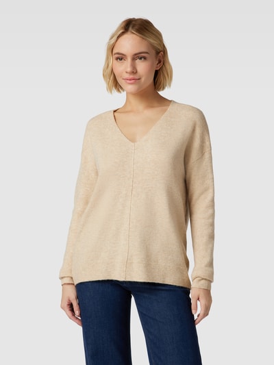 Esprit Strickpullover mit V-Ausschnitt Sand 4