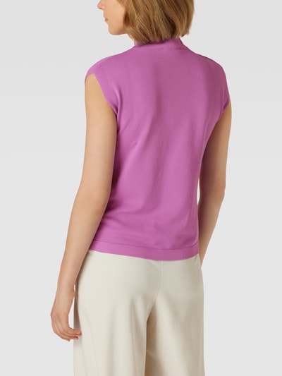 Jake*s Collection Top mit geripptem Rundhalsausschnitt Violett 5