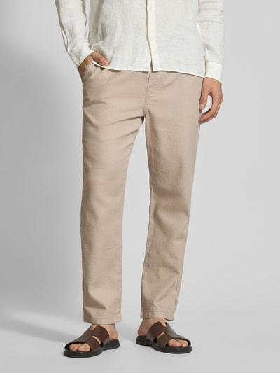 JAKE*S STUDIO MEN Straight Leg Stoffhose mit Strukturmuster Taupe 4