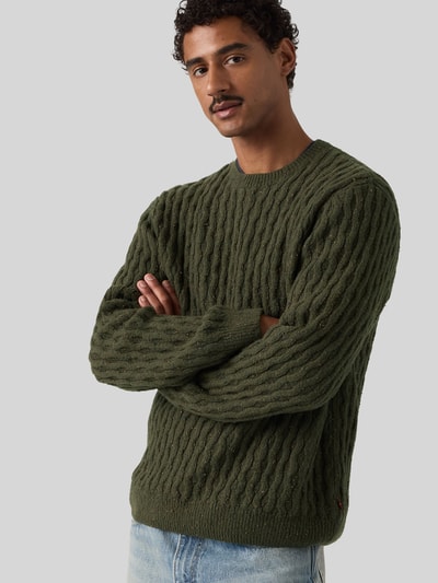Levi's® Relaxed fit trui van katoenmix met wol Donkerbruin - 1