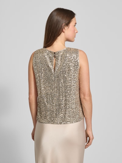 s.Oliver BLACK LABEL Comfort fit T-shirt van viscosemix zonder mouwen Goud gemêleerd - 5