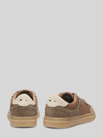 BOSS Sneakers van echt leer met labelopschrift Taupe - 3