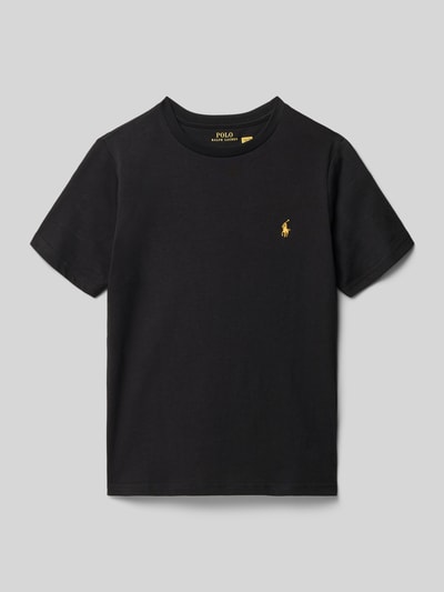 Polo Ralph Lauren Teens T-shirt met labelstitching Zwart - 1