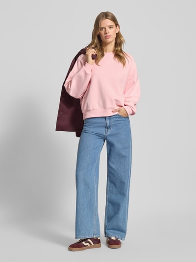 OH APRIL Bluza o kroju oversized z prążkowanymi wykończeniami Różowy 1