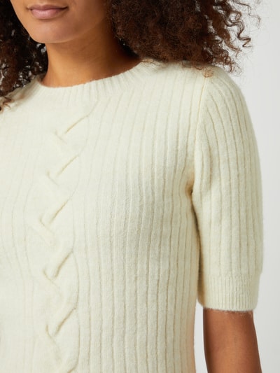 Mango Cropped Pullover mit Stretch-Anteil Modell 'Combis' Weiss 3