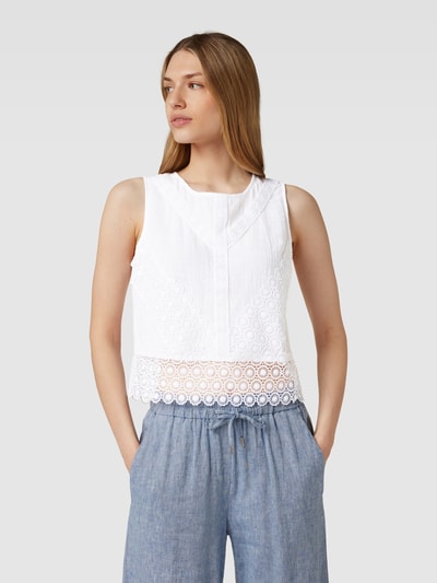 Apricot Blusenshirt mit Spitzenbesatz Offwhite 4