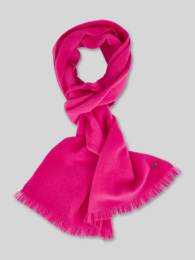 Marc Cain Schal aus Schurwolle mit Logo-Detail Pink 2