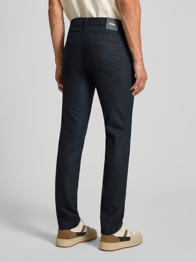 Brax Slim fit stoffen broek met viscose in 5-pocketmodel, model 'Chuck' Marineblauw - 5