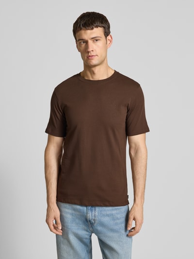 Scotch & Soda Regular Fit T-Shirt mit Label-Stitching Dunkelbraun 4