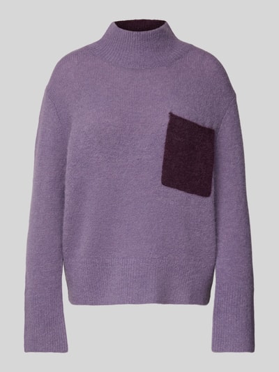 Luisa Cerano Strickpullover mit Brusttasche Mauve 2