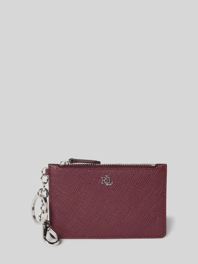 Lauren Ralph Lauren Etui na karty ze skóry bydlęcej z karabińczykiem Ciemnobrązowy 1