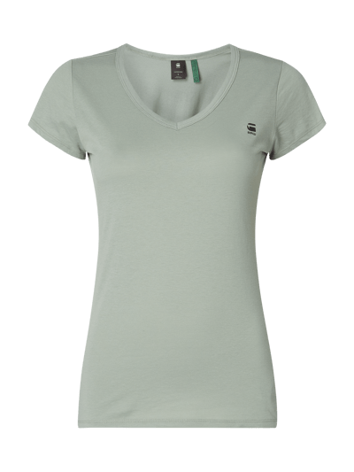 G-Star Raw Slim Fit T-Shirt mit Logo-Detail Modell 'Eyben' Oliv 1