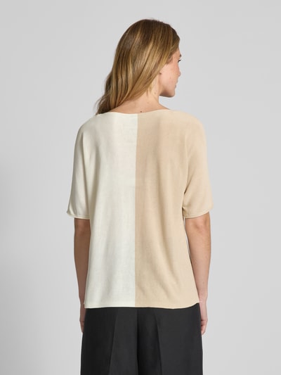 s.Oliver BLACK LABEL Relaxed fit gebreid shirt van pure viscose Zand - 5