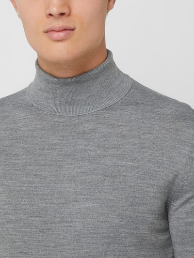 SELECTED HOMME Rollkragenpullover aus Merinowollmischung  Silber 3